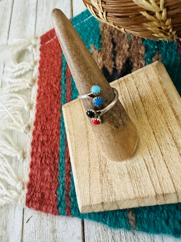 Navajo Sterling Silver & Multi Stone Adjustable Ring