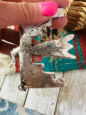 Zuni Sterling Silver & Turquoise Thunderbird Necklace by Jude Candelaria
