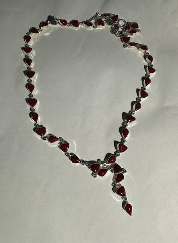 24" RED JASPER LARIAT NECKLACE