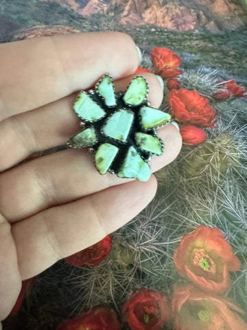 Handmade Palomino Turquoise & Sterling Adjustable Ring