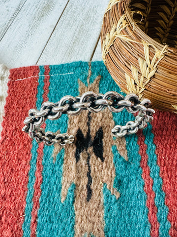 Navajo Sterling Silver Chain Cuff Bracelet