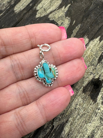 Sterling Silver and Turquoise Saguaro Ball Charm