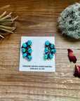 Big Cluster stud earrings - sterling silver and turquoise