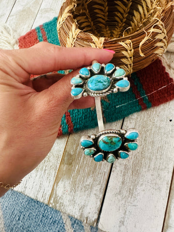 Navajo Turquoise & Sterling Silver Floating Cuff Bracelet