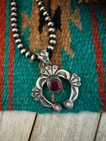 Navajo Sterling Silver & Purple Spiny Naja Pendant by Kevin Billah