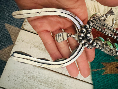 Navajo Sonoran Mountain Turquoise & Sterling Silver Necklace Set