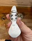 Long Ring - Size 8 1/2 - White Buffalo Ring & sterling silver