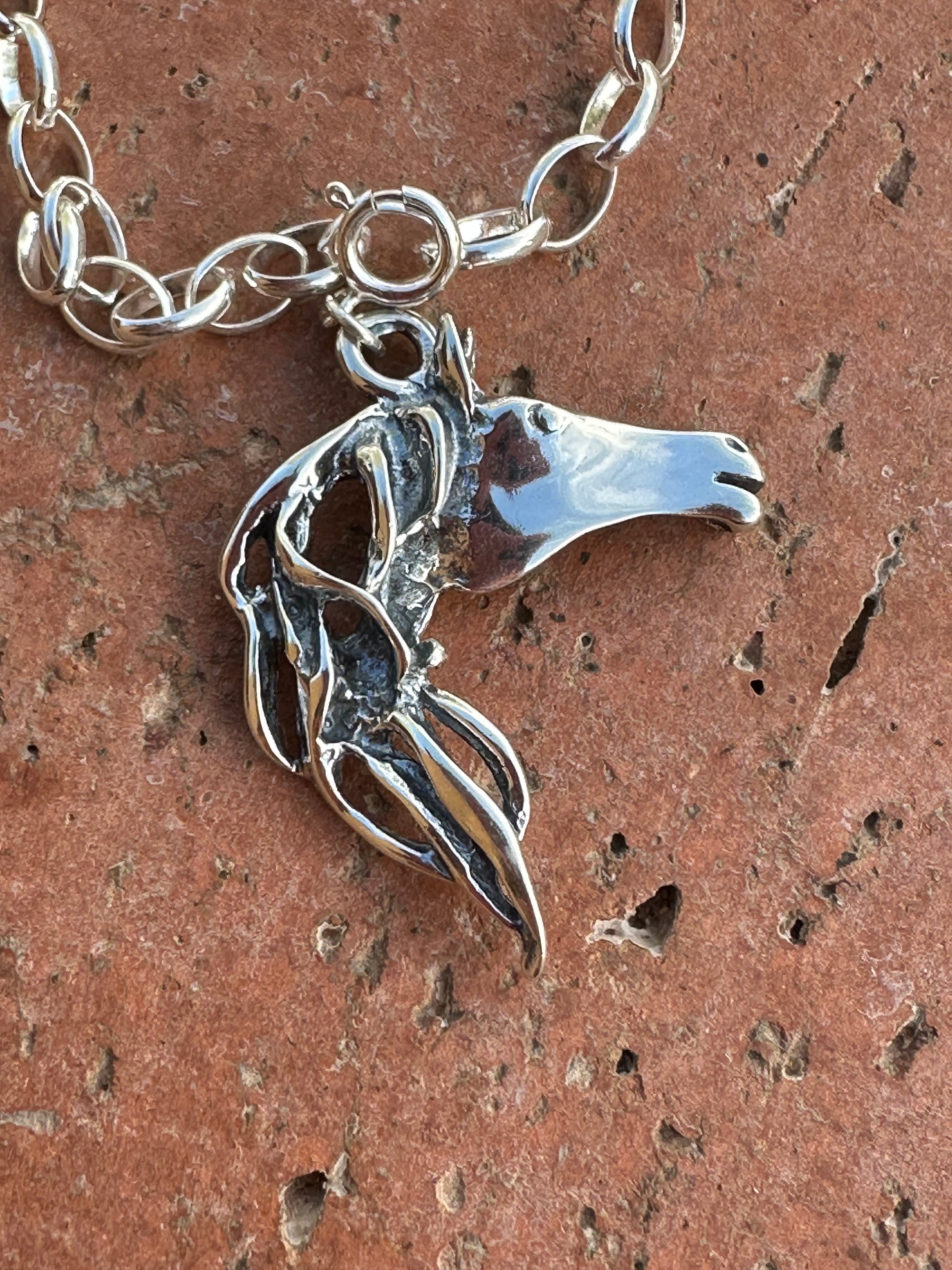 Native Crafted Sterling Silver Wild Horse Charm