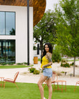 The Cora Top in Chartreuse