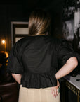 The Elma Front Tie Top in Black