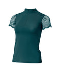 Charlie Short Sleeve Lace Riding Shirt - Emerald Green