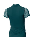 Charlie Short Sleeve Lace Riding Shirt - Emerald Green