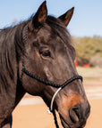 Black Mule Tape Halter with Lariat Noseband