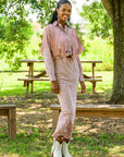 MASON by MASON'S DAUGHTER | Loretta Western Fringe Top, Oyster Printed Silk Crepe de Chine