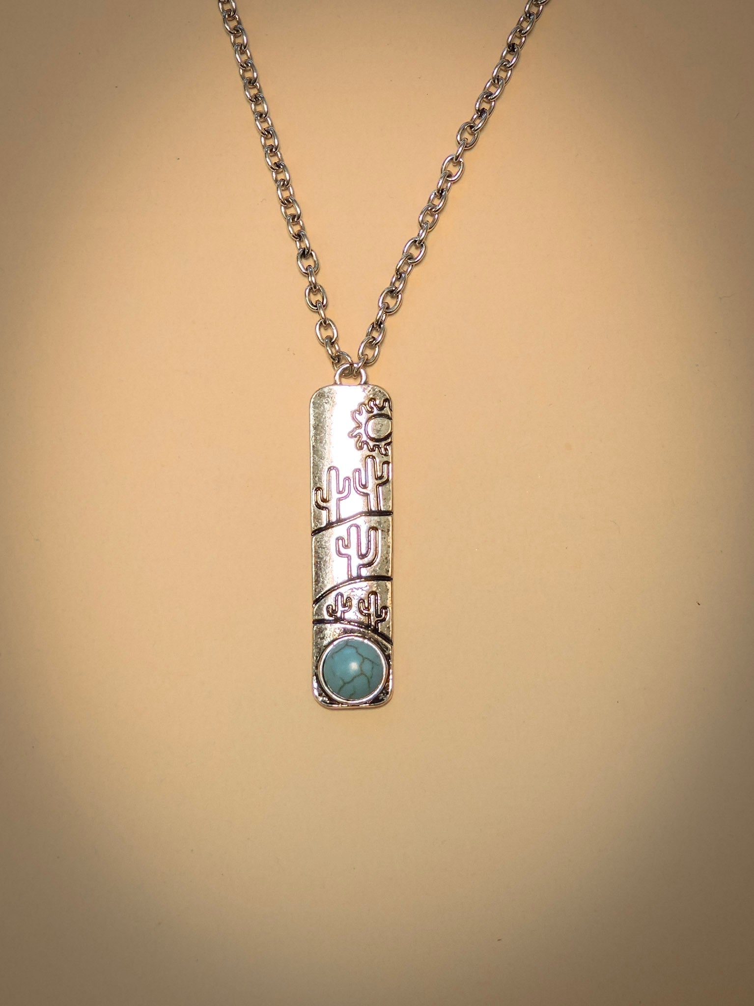 Clint Cactus Bar Pendant Fashion  Necklace