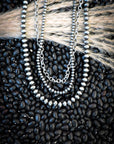 Blaze Navajo Style Pearl Layered Fashion Necklace - Natural