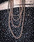 Harper Navajo Style Pearl Layered Fashion Necklace - Copper