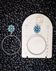 Poppy Stud Dangle Hoop Fashion Earrings