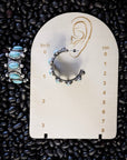 Houston Bubble Stud Hoop Fashion Earring - Silver