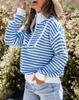 Blue Mock Neck Sweater -clearance