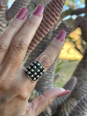 Handmade Sterling Silver 4mm Ball Ring Adjustable