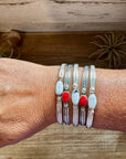 White Buffalo or Red Spiny Cuff Bracelet – Sterling Silver