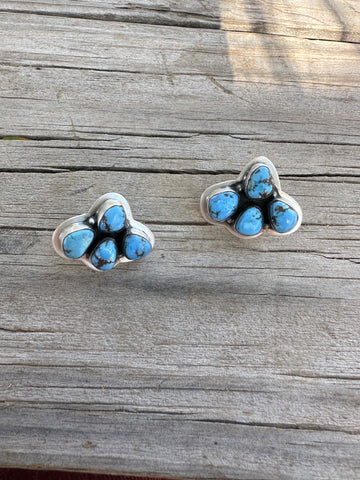 Handmade Turquoise & Silver Earrings - Sunny Golden Hills Design