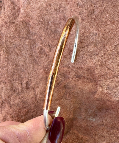 SIMPLE Sterling SILVER CUFF BRACELET W/ COPPER FINISH - Everest Ranch