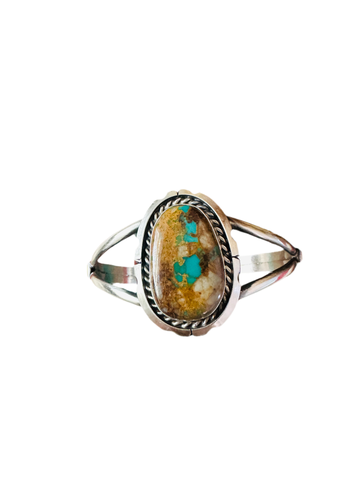 Navajo Sterling Silver & Royston Turquoise Cuff Bracelet