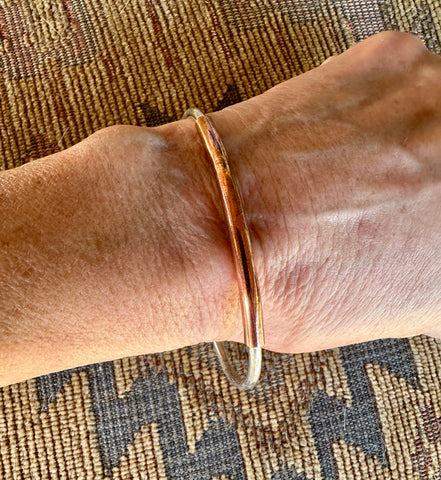 SIMPLE Sterling SILVER CUFF BRACELET W/ COPPER FINISH - Everest Ranch