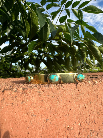 Elegant Summerhaven Turquoise Gold-Plated Cuff Bracelet