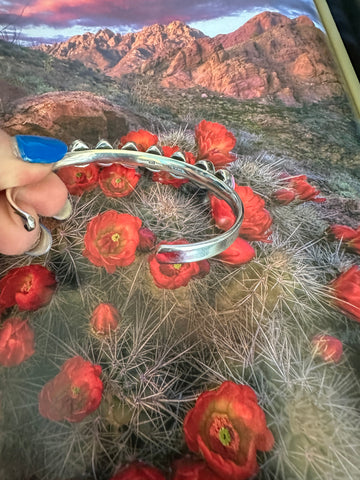 Handmade Cotton Candy & Sterling Silver Cuff Bracelet