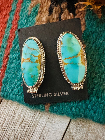 Navajo Turquoise & Sterling Silver Post Earrings