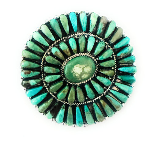 Navajo Turquoise & Sterling Silver Cluster Hair Barrette