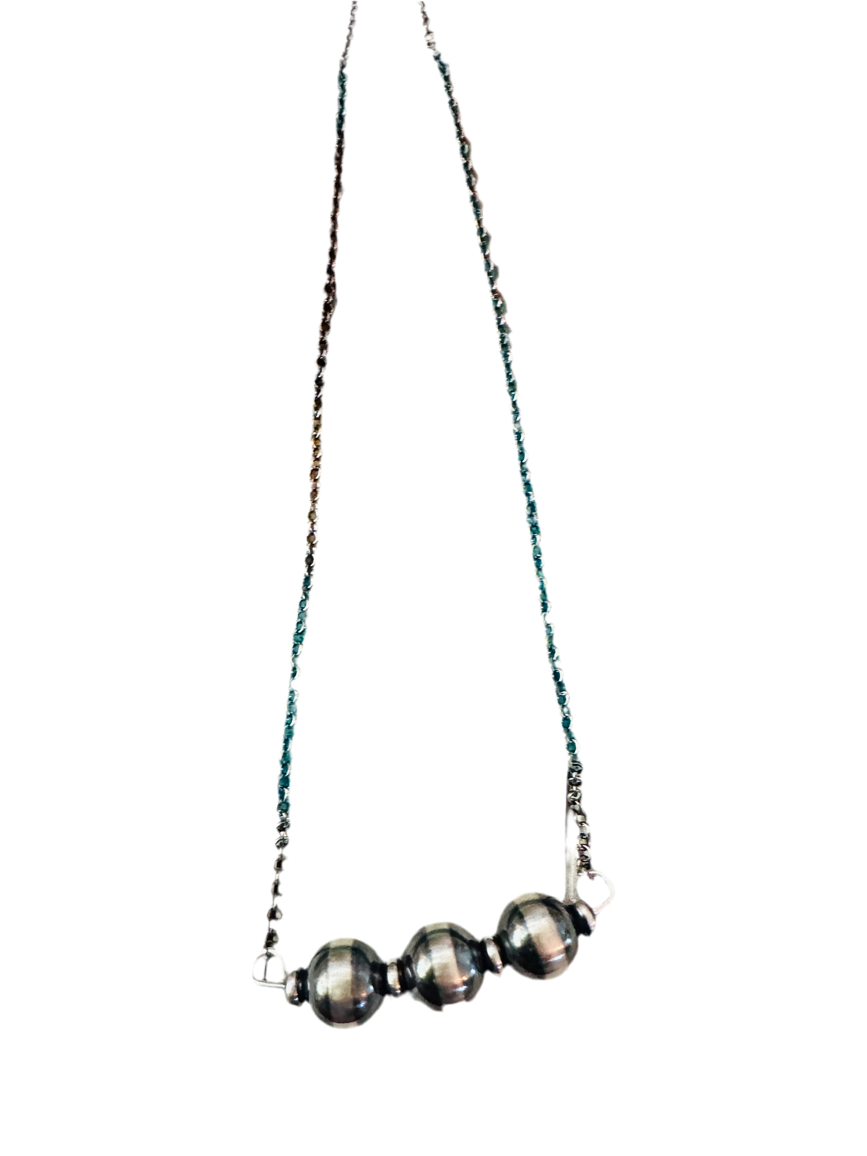 Navajo Sterling Silver Pearl Beaded Chain Necklace - Everest Ranch