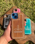 Boot-Stitch Suede Leather Phone Cases