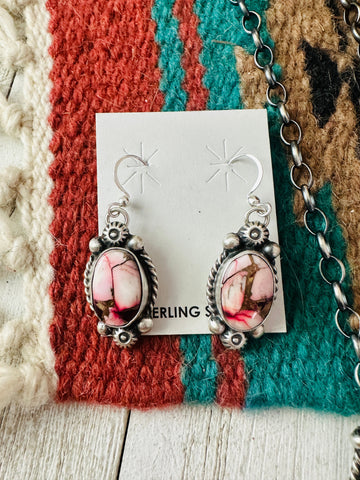Navajo Rose Dahlia & Sterling Silver Necklace and Earring Set