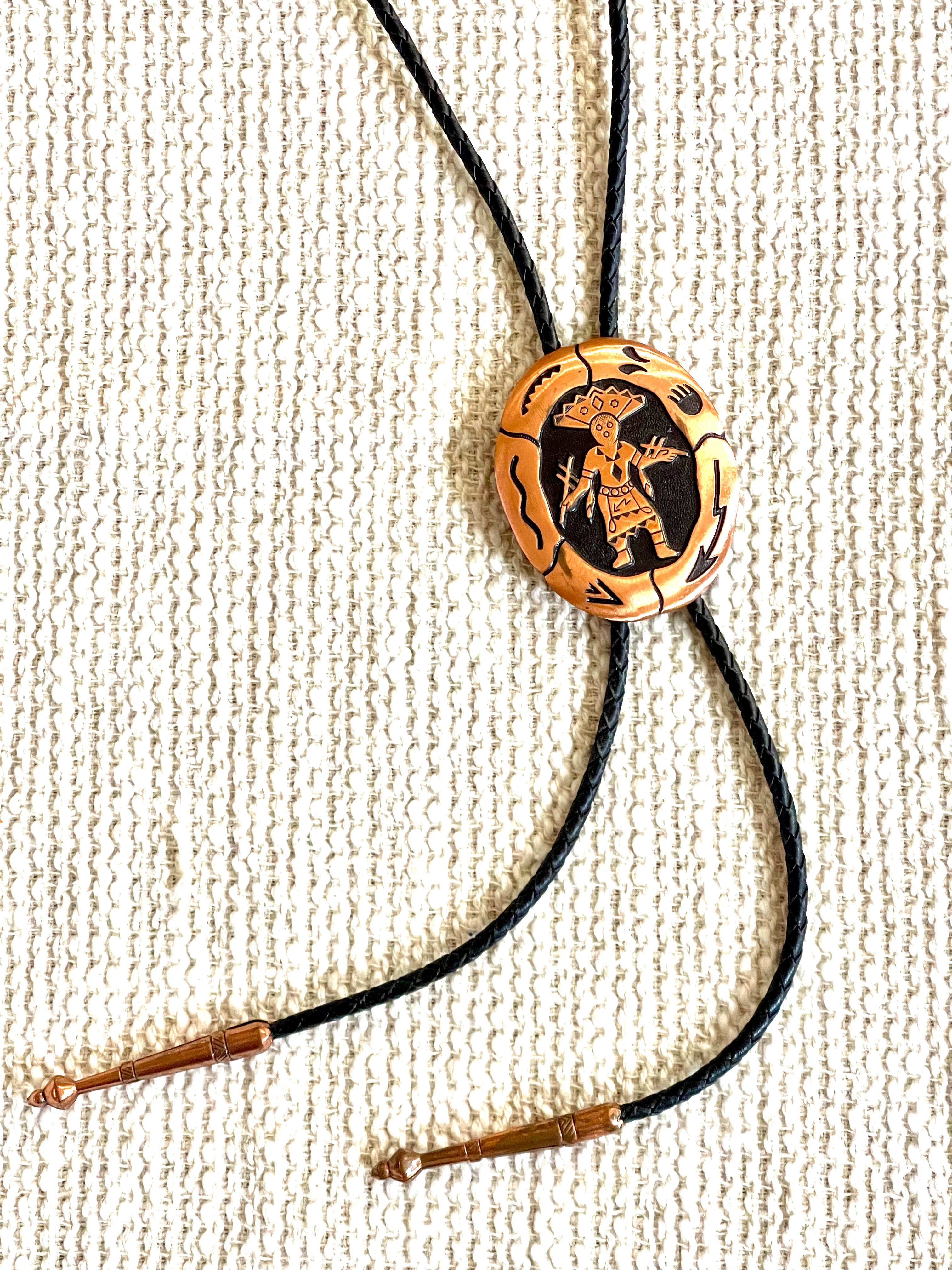 Vintage Handmade Copper Bolo Tie