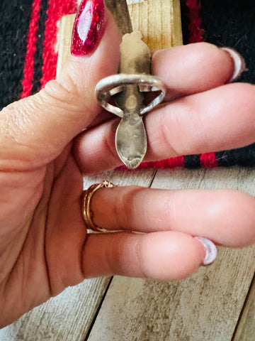 Old Pawn Vintage Navajo Sterling Silver & Turquoise Ring Size 5