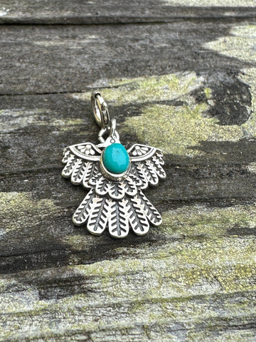 Sterling Silver and Turquoise Thunderbird Charm