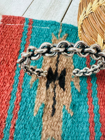 Navajo Sterling Silver Chain Cuff Bracelet