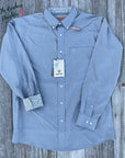 Ariat Men's Grey Wrinkle Free Solid Pinpoint Oxford Classic Fit Shirt
