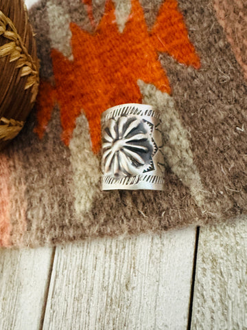 Navajo Sterling Silver Hand Stamped Ponytail Clip