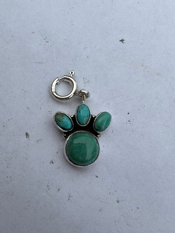 Sterling Silver and Turquoise Puppy Paw Charm