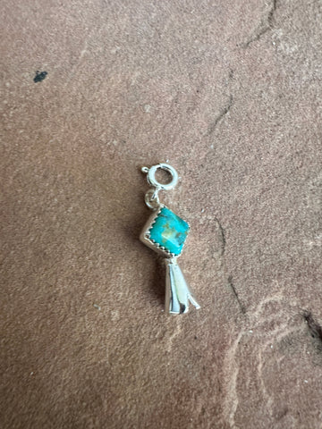 Handmade Sterling Silver & Turquoise Blossom Charm