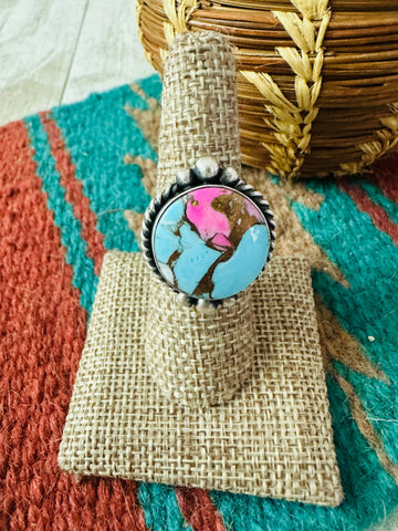 Navajo Sterling Silver & Cotton Candy Adjustable Ring