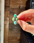Adjustable Ring with 4 Green Turquoise Stones