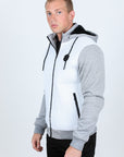 Mens Fur Lined Quilted Hooded Jacket - White