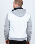 Mens Fur Lined Quilted Hooded Jacket - White