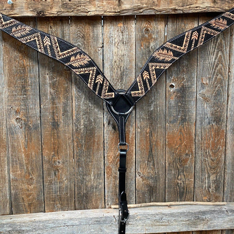Two Tone Feather & Arrow Studded Breastcollar #FK115